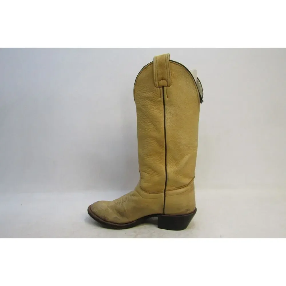 USA Olathe Mens Size 8 D Tan Leather Cowboy Western Boots